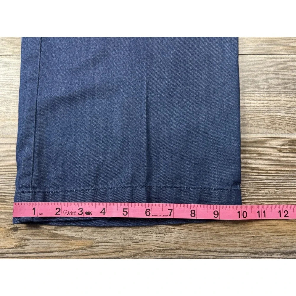 Talbots Trouser Jeans 18W (40x31) Cotton/Tencel Lightweight Wide‎ Leg Denim Blue